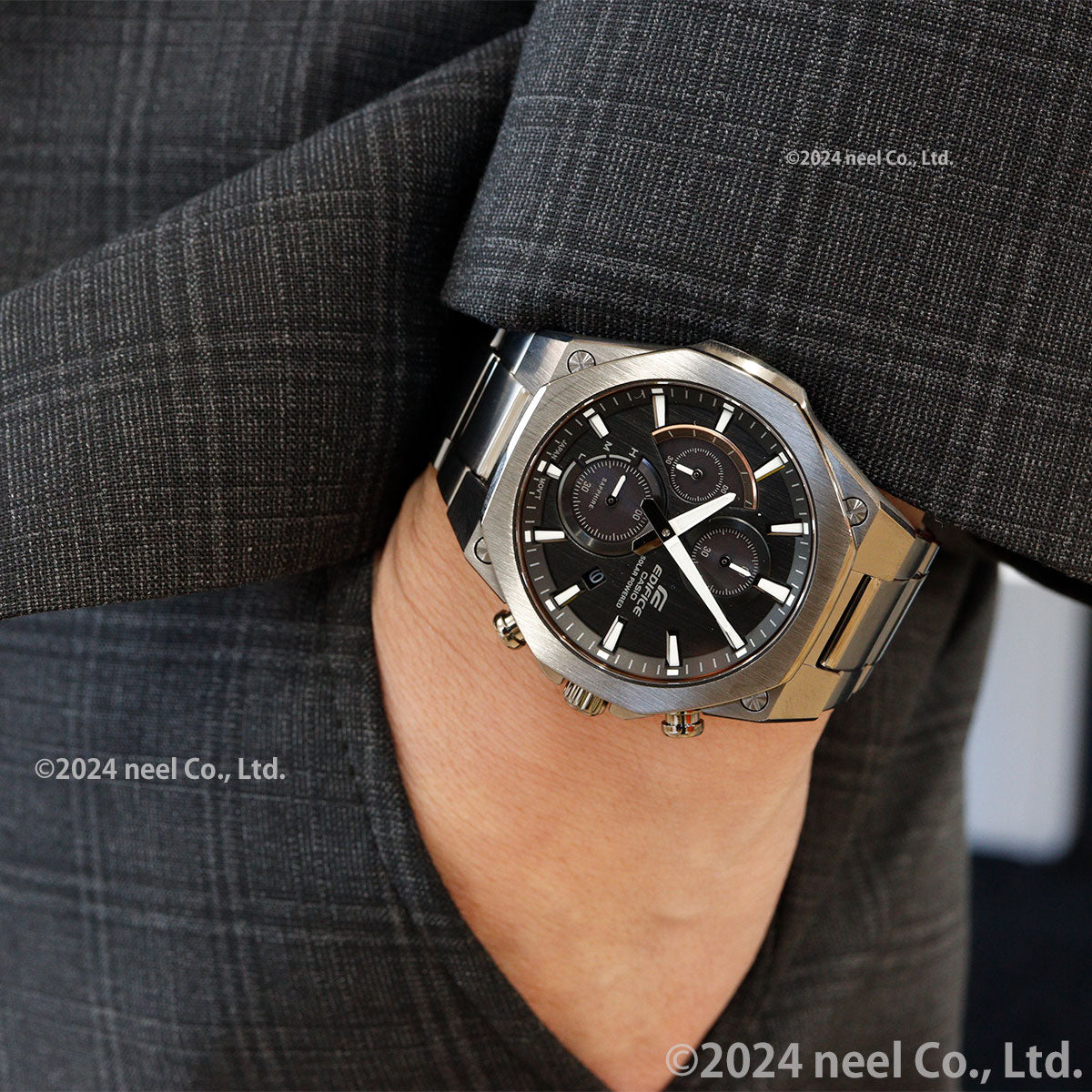 カシオ エディフィス CASIO EDIFICE ソーラー 腕時計 メンズ クロノグラフ Slim and Solar EFS-S570YDC-1AJF