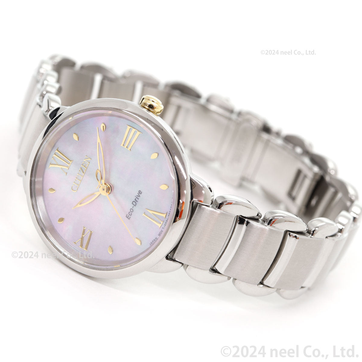 シチズン エル CITIZEN L エコドライブ 腕時計 レディース EM0927-87Y 白蝶貝文字板 ROUND Collection ピンク色のダリアの花言葉 「気品」