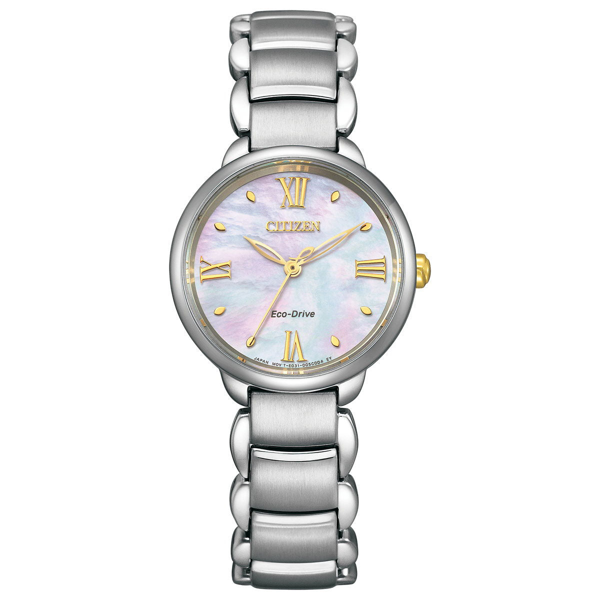 シチズン エル CITIZEN L エコドライブ 腕時計 レディース EM0927-87Y 白蝶貝文字板 ROUND Collection ピンク色のダリアの花言葉 「気品」