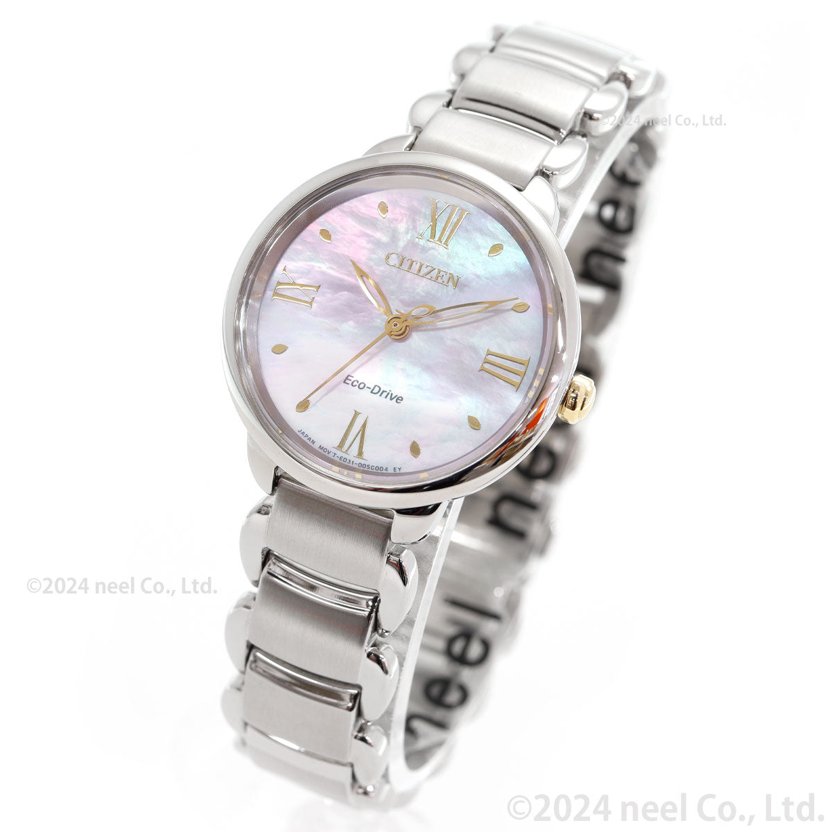 シチズン エル CITIZEN L エコドライブ 腕時計 レディース EM0927-87Y 白蝶貝文字板 ROUND Collection ピンク色のダリアの花言葉 「気品」