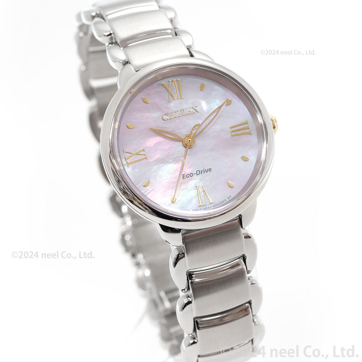 シチズン エル CITIZEN L エコドライブ 腕時計 レディース EM0927-87Y 白蝶貝文字板 ROUND Collection ピンク色のダリアの花言葉 「気品」