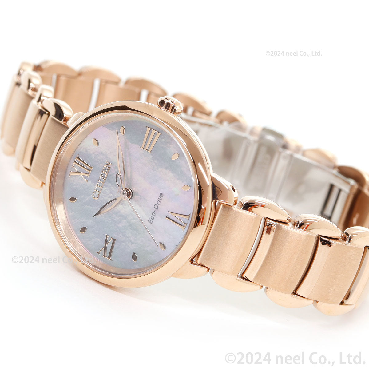 シチズン エル CITIZEN L エコドライブ 腕時計 レディース EM0928-84D 白蝶貝文字板 ROUND Collection ピンクやオレンジ色のダリアの花言葉 「優雅さ」
