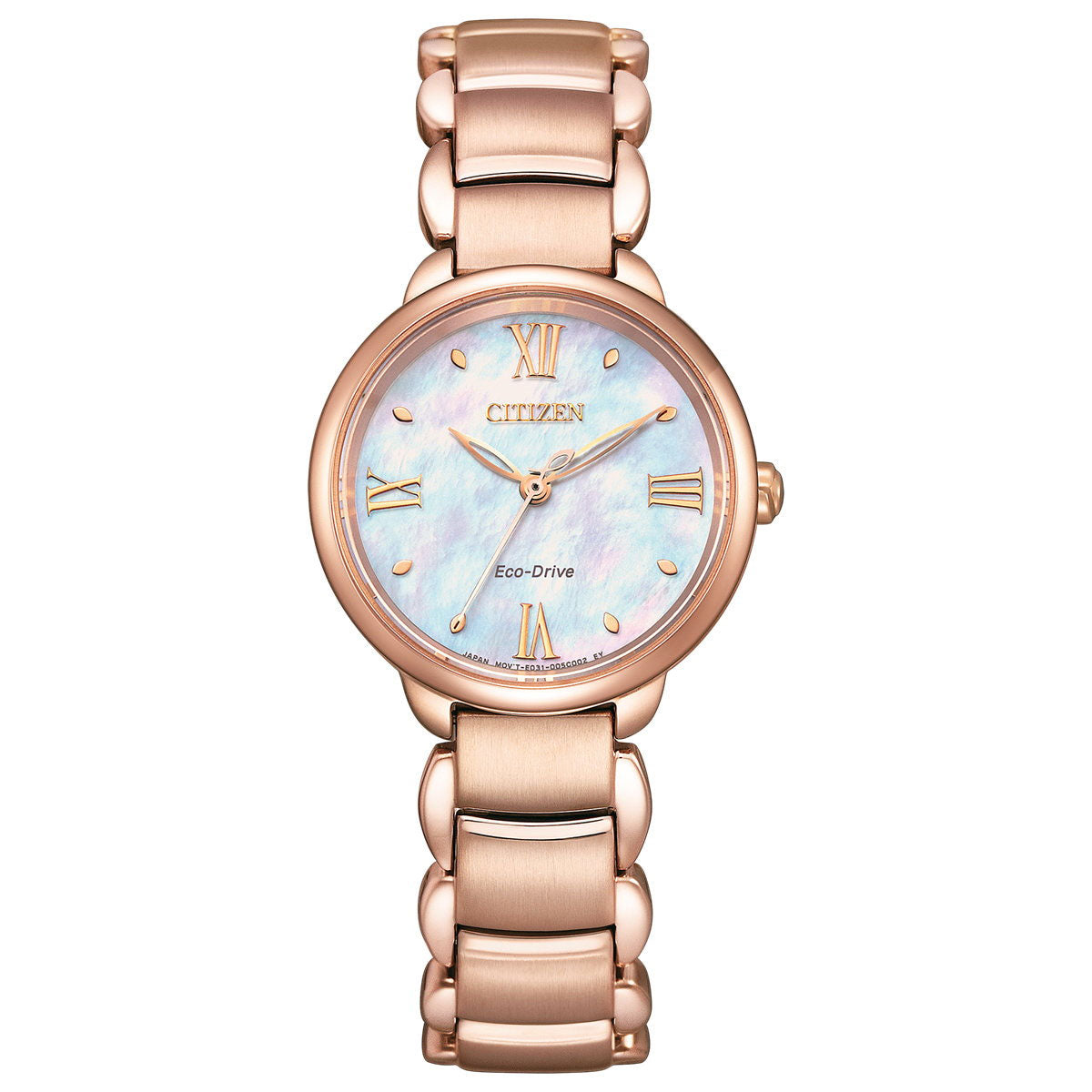 シチズン エル CITIZEN L エコドライブ 腕時計 レディース EM0928-84D 白蝶貝文字板 ROUND Collection ピンクやオレンジ色のダリアの花言葉 「優雅さ」