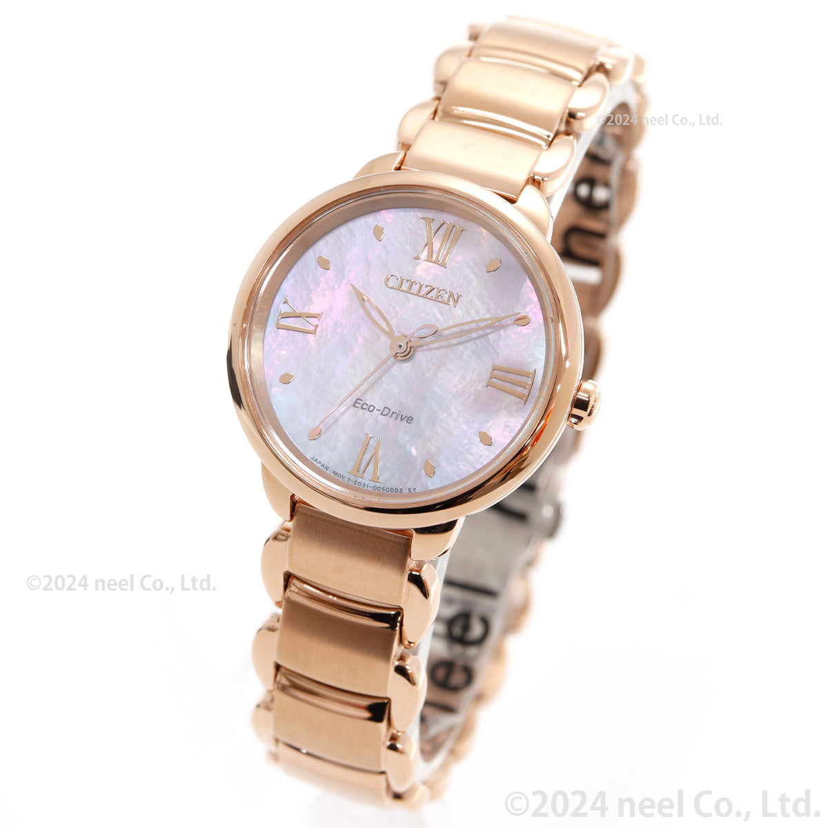シチズン エル CITIZEN L エコドライブ 腕時計 レディース EM0928-84D 白蝶貝文字板 ROUND Collection ピンクやオレンジ色のダリアの花言葉 「優雅さ」