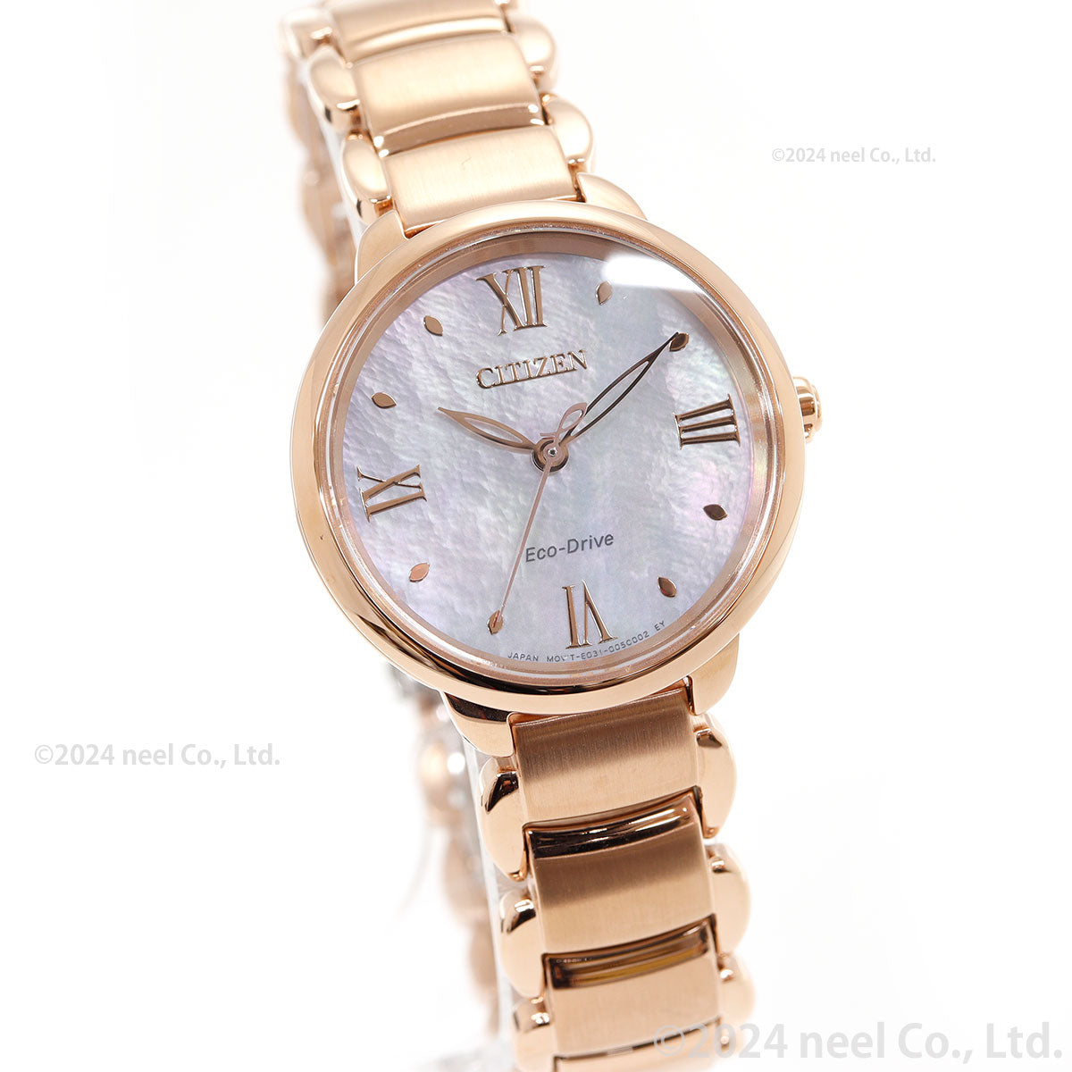 シチズン エル CITIZEN L エコドライブ 腕時計 レディース EM0928-84D 白蝶貝文字板 ROUND Collection ピンクやオレンジ色のダリアの花言葉 「優雅さ」