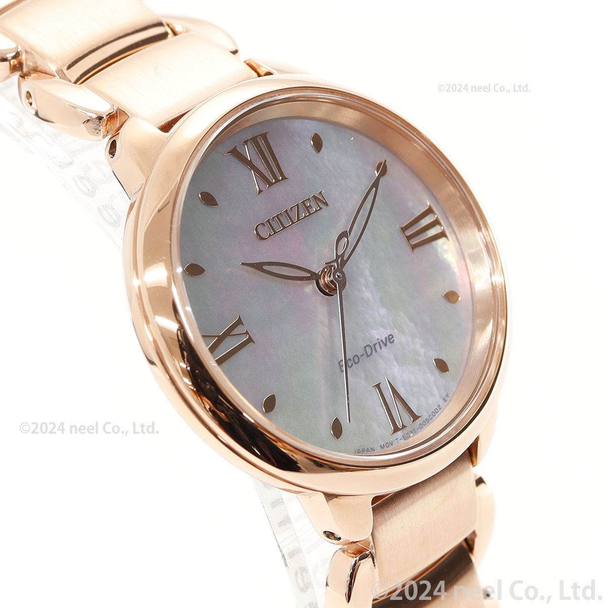 シチズン エル CITIZEN L エコドライブ 腕時計 レディース EM0928-84D 白蝶貝文字板 ROUND Collection ピンクやオレンジ色のダリアの花言葉 「優雅さ」
