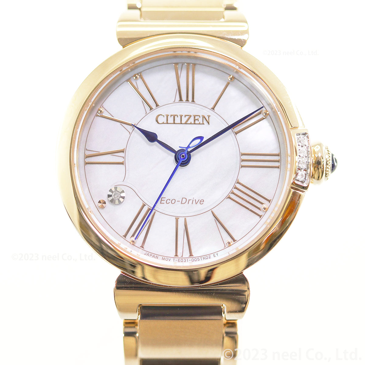 シチズン エル CITIZEN L エコドライブ 腕時計 レディース EM1063-89D ダイヤ入り 白蝶貝文字板 ROUND Collection スズラン モチーフ