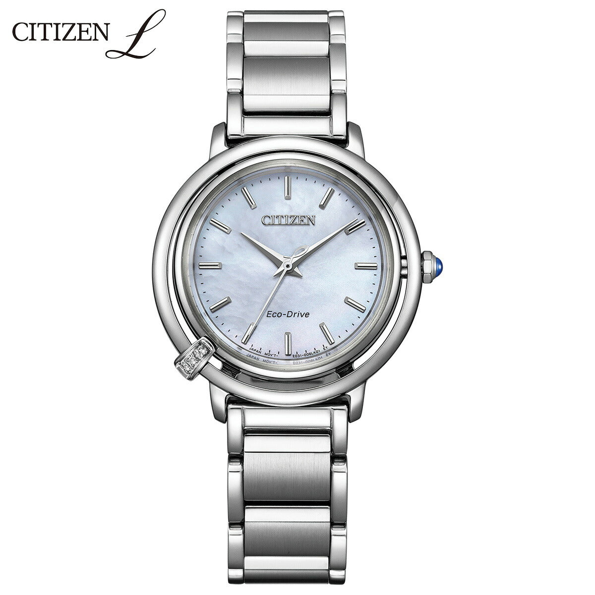 シチズン エル CITIZEN L エコドライブ 腕時計 レディース EM1090-60D ダイヤ入り 白蝶貝文字板 ARCLY Collection 日の出 モチーフ 替えバンド付き