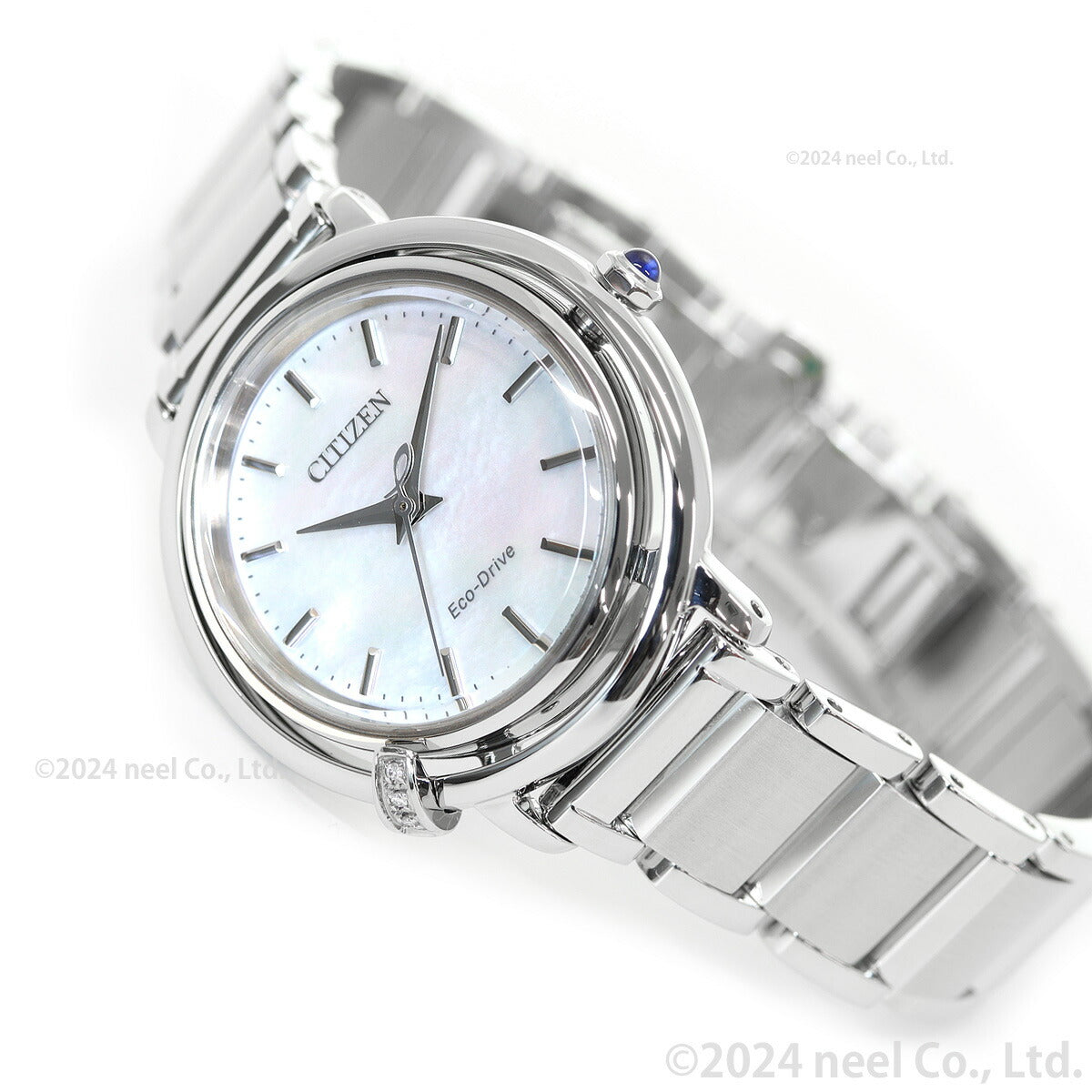 シチズン エル CITIZEN L エコドライブ 腕時計 レディース EM1090-60D ダイヤ入り 白蝶貝文字板 ARCLY Collection 日の出 モチーフ 替えバンド付き
