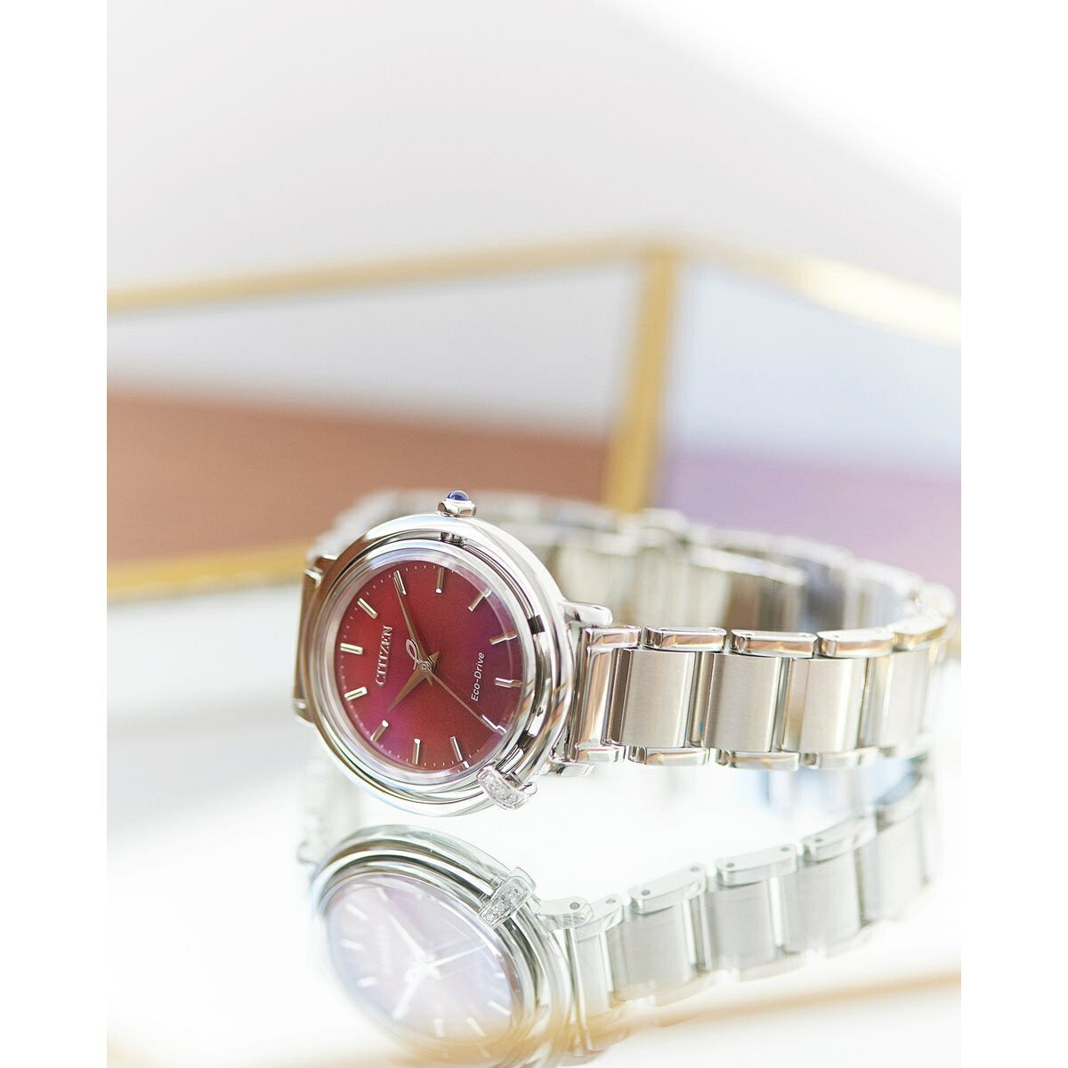 シチズン エル CITIZEN L エコドライブ 腕時計 レディース EM1090-78X ダイヤ入り ARCLY Collection 日の出 モチーフ 替えバンド付き