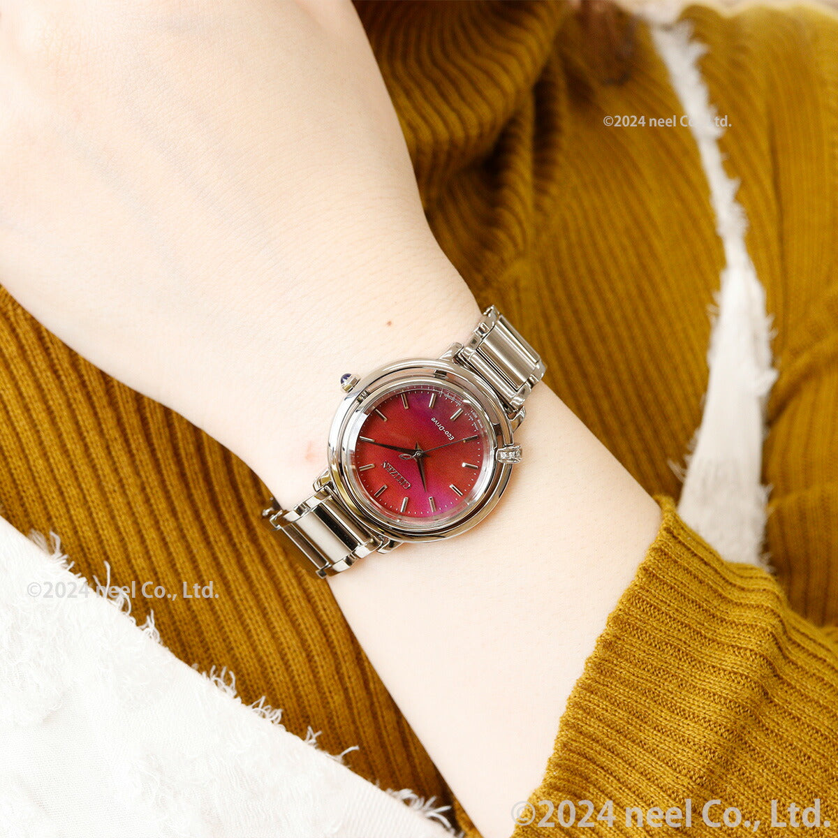 シチズン エル CITIZEN L エコドライブ 腕時計 レディース EM1090-78X ダイヤ入り ARCLY Collection 日の出 モチーフ 替えバンド付き