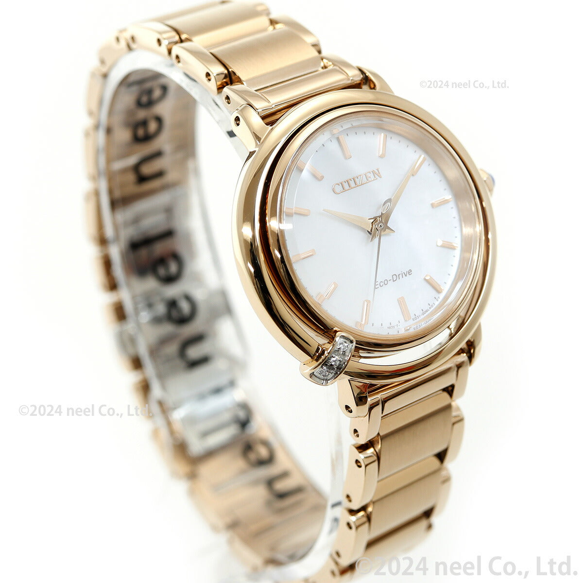 シチズン エル CITIZEN L エコドライブ 腕時計 レディース EM1093-61D ダイヤ入り 白蝶貝文字板 ARCLY Collection 日の出 モチーフ 替えバンド付き