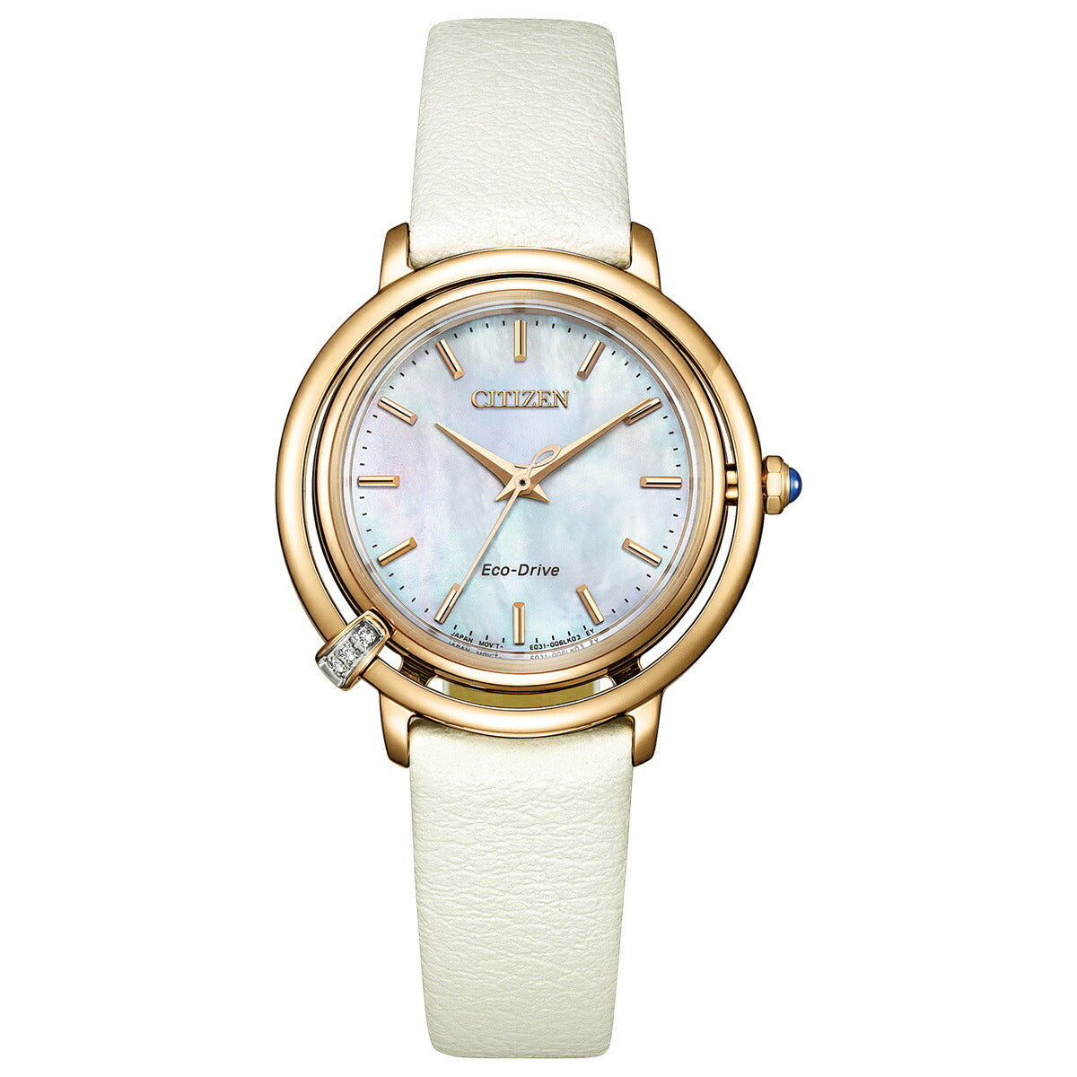 シチズン エル CITIZEN L エコドライブ 腕時計 レディース EM1093-61D ダイヤ入り 白蝶貝文字板 ARCLY Collection 日の出 モチーフ 替えバンド付き