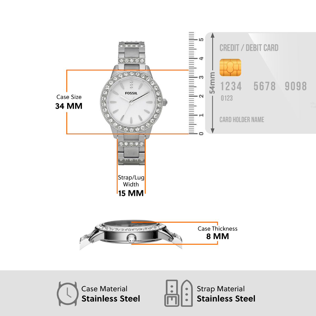 フォッシル FOSSIL 腕時計 レディース JESSE 三針 ステンレススチールウォッチ ES2362
