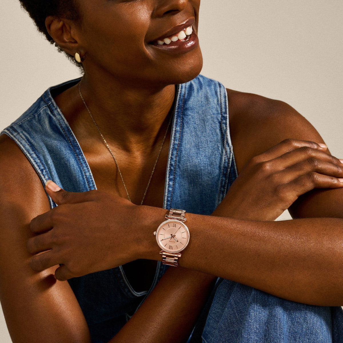 フォッシル FOSSIL 腕時計 レディース CARLIE 三針 ローズゴールドトーン ステンレススチールウォッチ ES4301