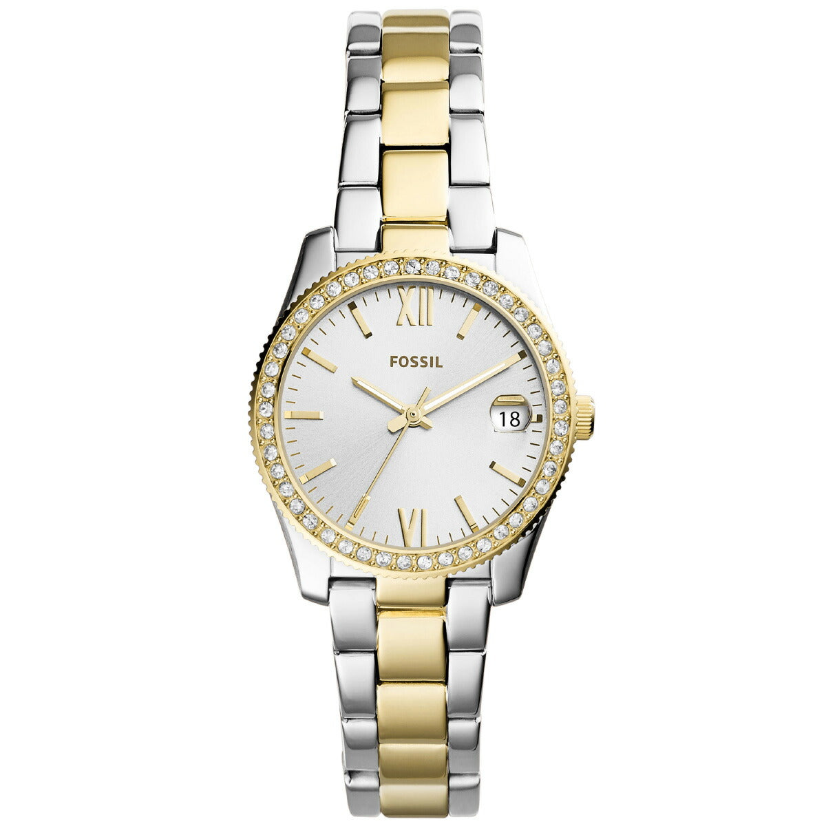 フォッシル FOSSIL 腕時計 レディース SCARLETTE MINI 三針デイト ツートーン ステンレススチールウォッチ ES4319