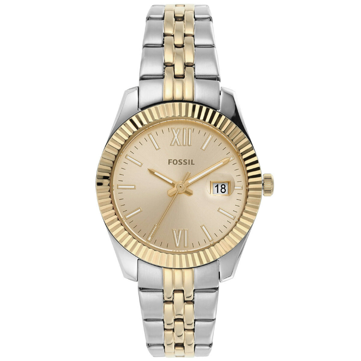 フォッシル FOSSIL 腕時計 レディース SCARLETTE MINI 三針デイト ツートーン ステンレススチールウォッチ ES4949