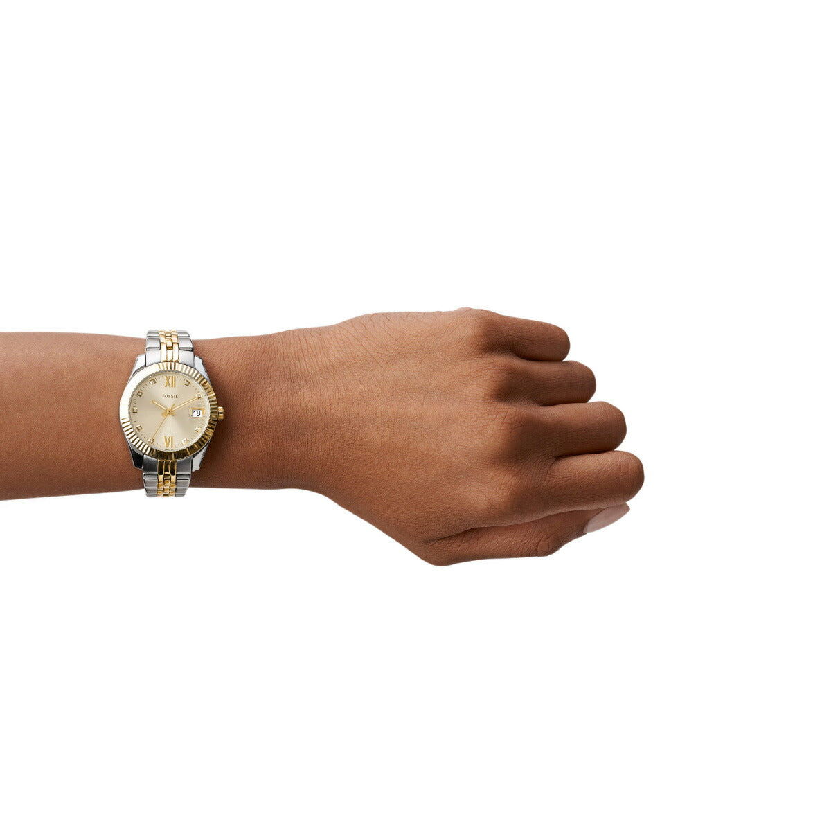 フォッシル FOSSIL 腕時計 レディース SCARLETTE MINI 三針デイト ツートーン ステンレススチールウォッチ ES4949