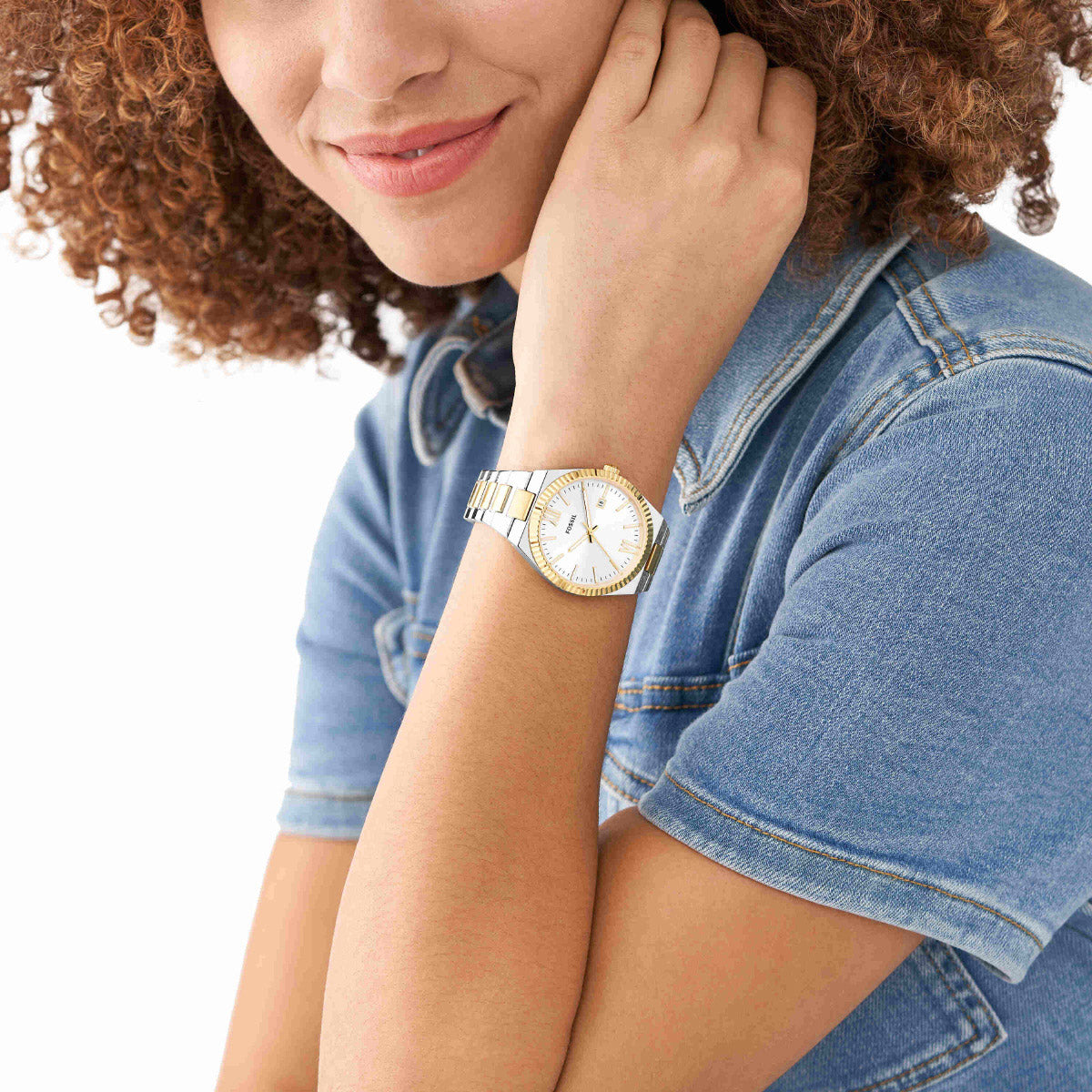 フォッシル FOSSIL 腕時計 レディース SCARLETTE 三針デイト ツートーン ステンレススチールウォッチ ES5259