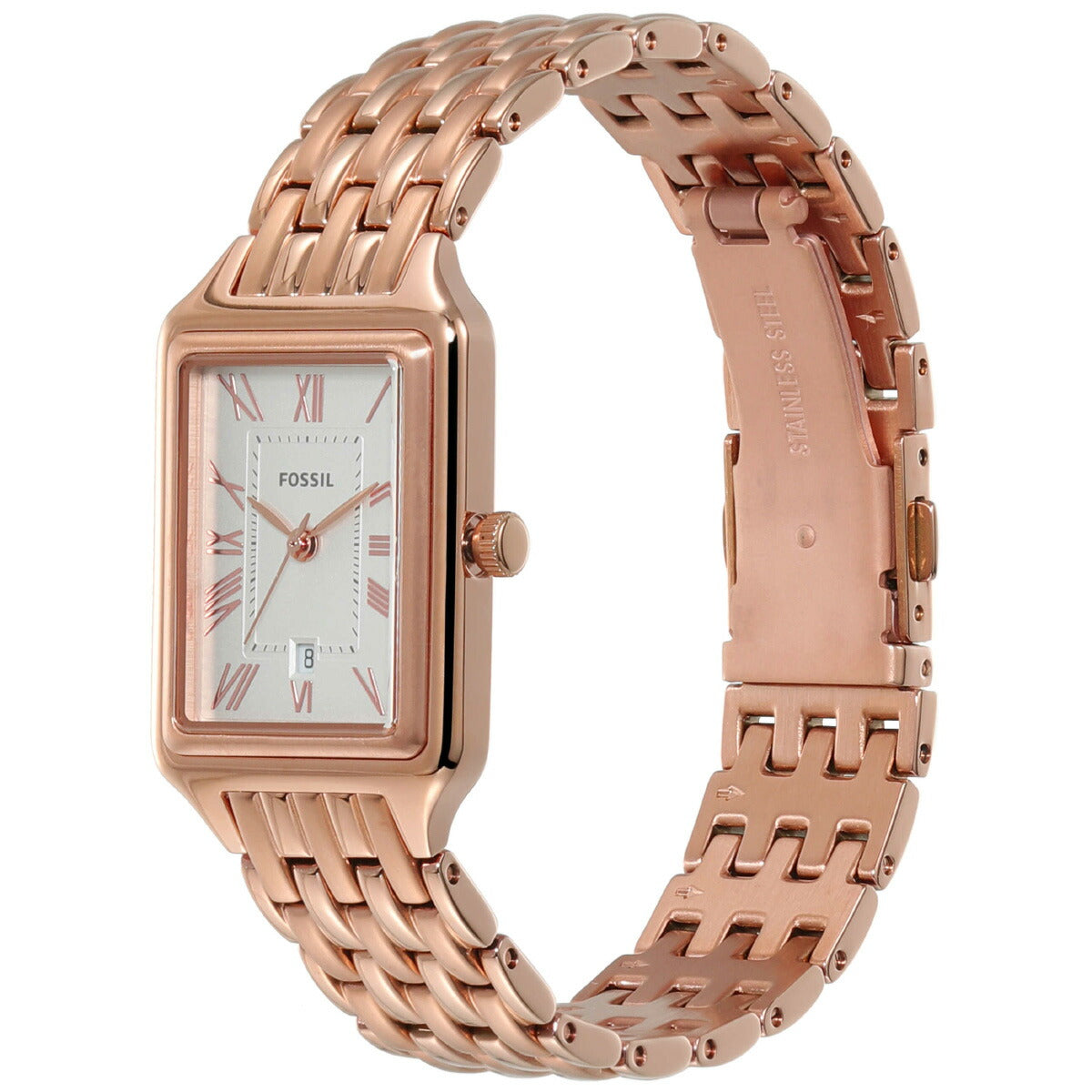 フォッシル FOSSIL 腕時計 レディース RAQUEL 三針デイト ローズゴールドトーン ステンレススチールウォッチ ES5271