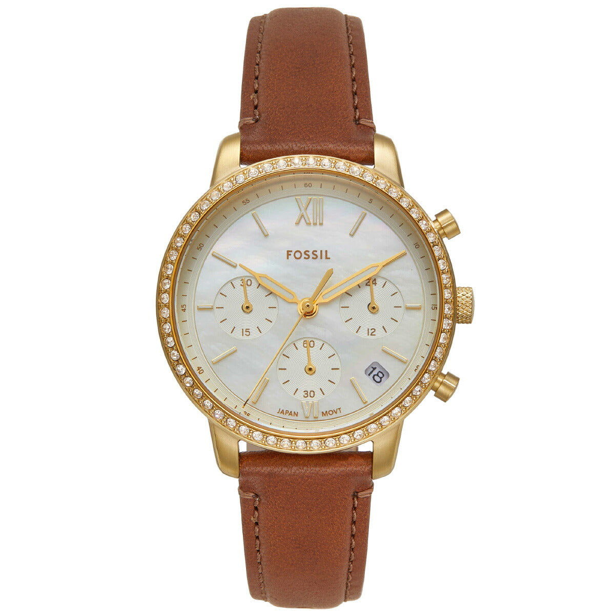 フォッシル FOSSIL 腕時計 レディース NEUTRA クロノグラフ ミディアムブラウン レザーウォッチ ES5278