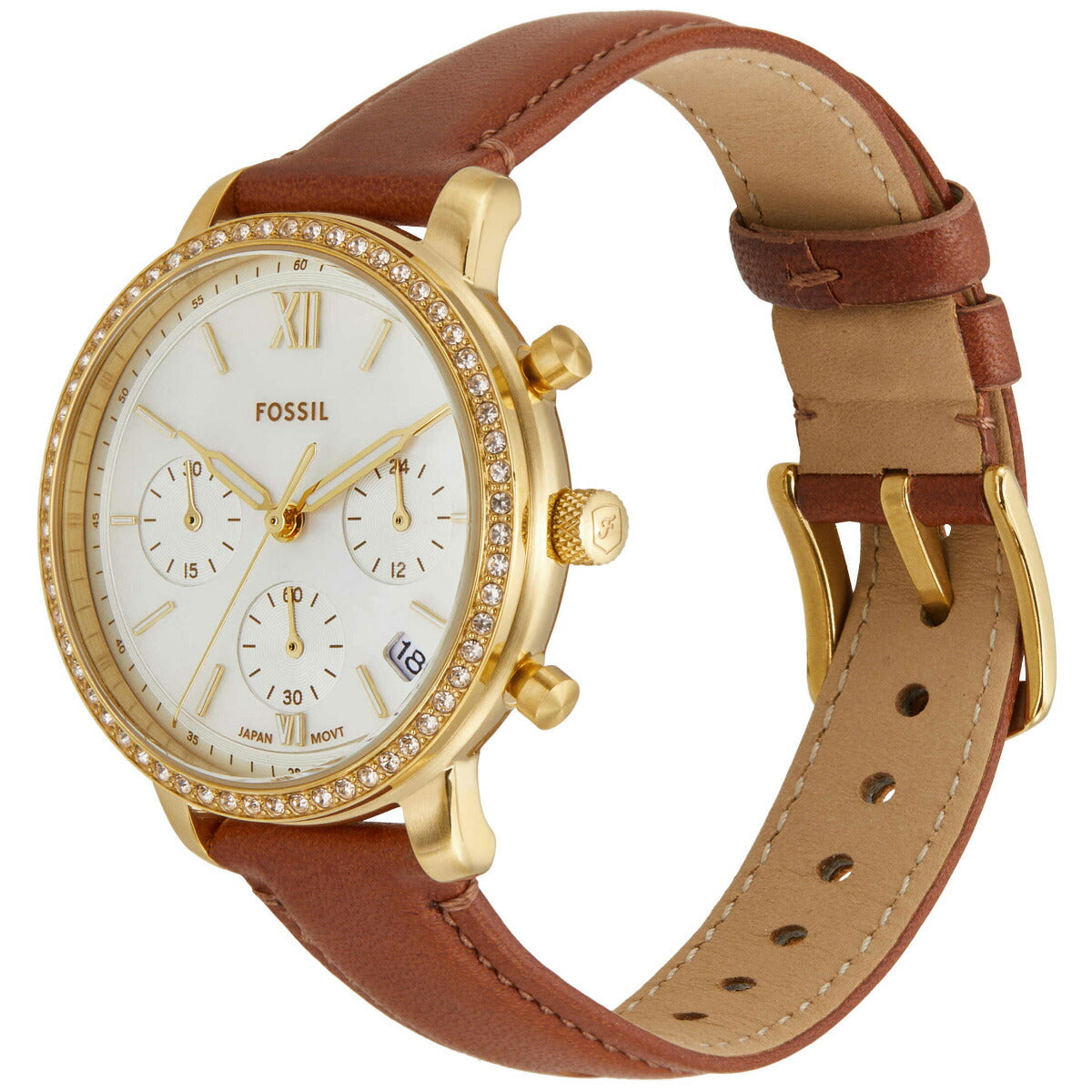 フォッシル FOSSIL 腕時計 レディース NEUTRA クロノグラフ ミディアムブラウン レザーウォッチ ES5278