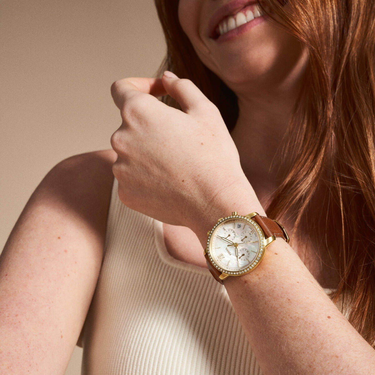 フォッシル FOSSIL 腕時計 レディース NEUTRA クロノグラフ ミディアムブラウン レザーウォッチ ES5278