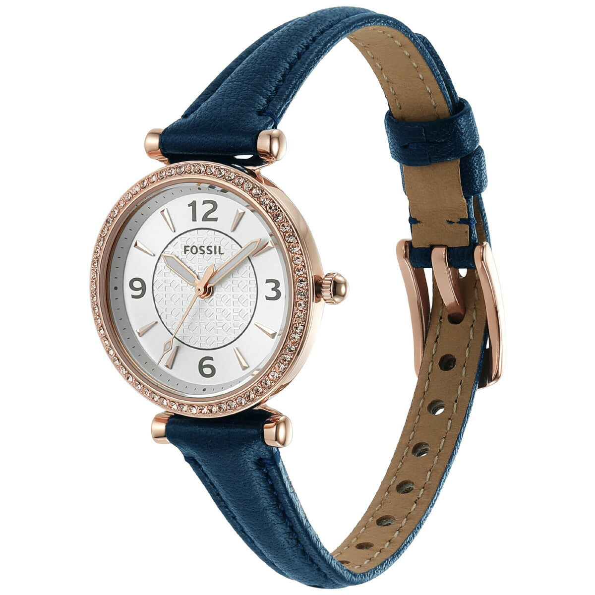 フォッシル FOSSIL 腕時計 レディース CARLIE 三針 ネイビー LiteHideレザーウォッチ ES5295