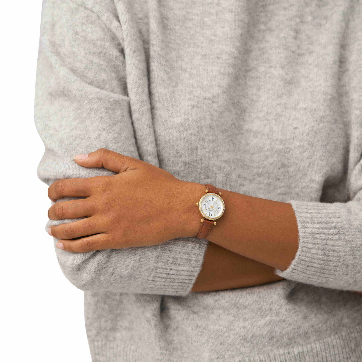 フォッシル FOSSIL 腕時計 レディース CARLIE 三針 ミディアムブラウン レザーウォッチ ES5297