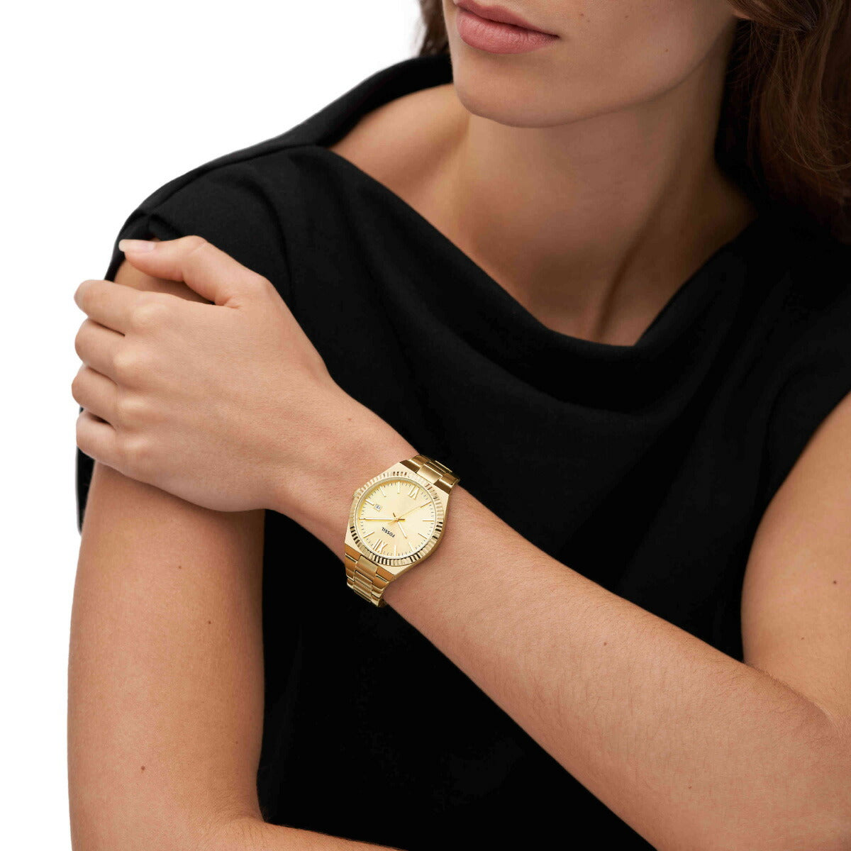 フォッシル FOSSIL 腕時計 レディース SCARLETTE 三針デイト ゴールドトーン ステンレススチールウォッチ ES5299