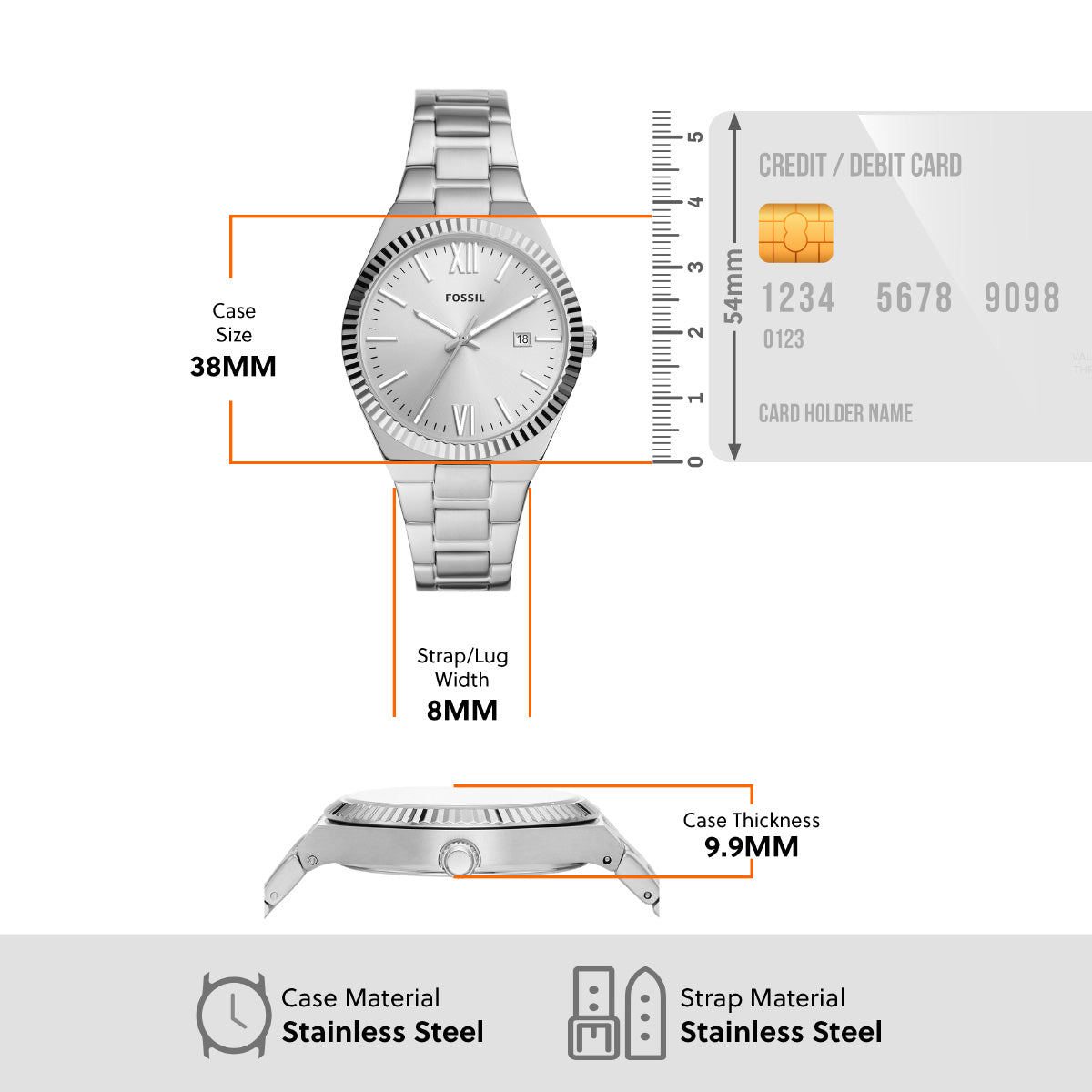 フォッシル FOSSIL 腕時計 レディース SCARLETTE 三針デイト ステンレススチールウォッチ ES5300