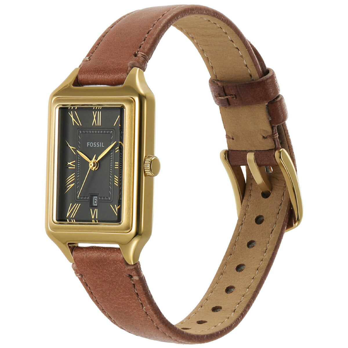 フォッシル FOSSIL 腕時計 レディース RAQUEL 三針デイト ミディアムブラウン レザーウォッチ ES5303