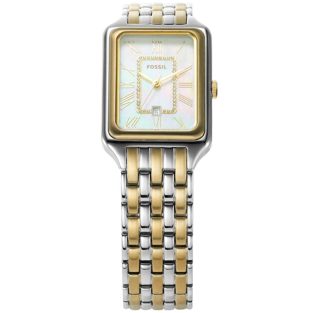 フォッシル FOSSIL 腕時計 レディース RAQUEL 三針デイト ツートーン ステンレススチールウォッチ ES5305