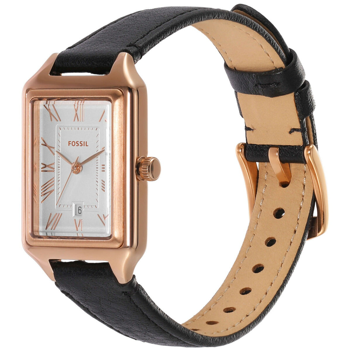フォッシル FOSSIL 腕時計 レディース RAQUEL 三針デイト ブラック LiteHideレザーウォッチ ES5310