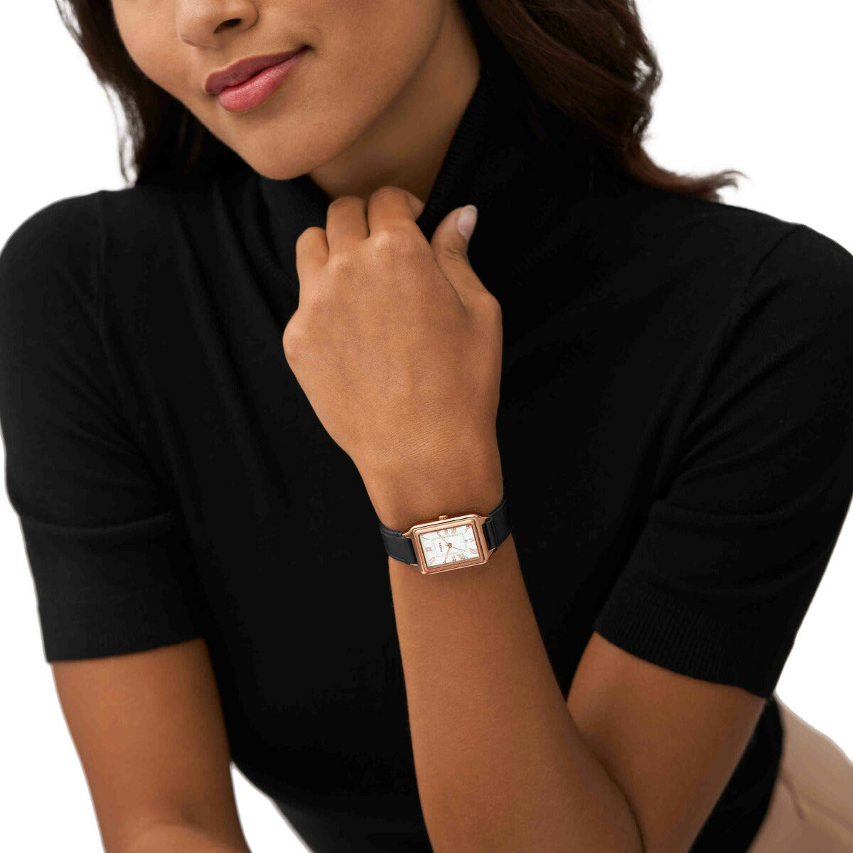 フォッシル FOSSIL 腕時計 レディース RAQUEL 三針デイト ブラック LiteHideレザーウォッチ ES5310