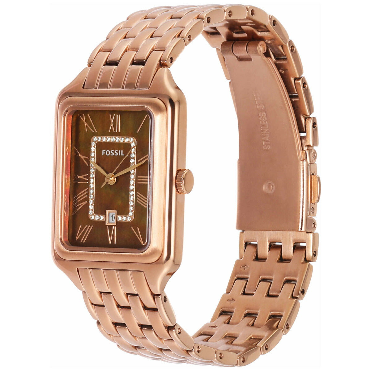 フォッシル FOSSIL 腕時計 レディース RAQUEL 三針デイト ローズゴールドトーン ステンレススチールウォッチ ES5323