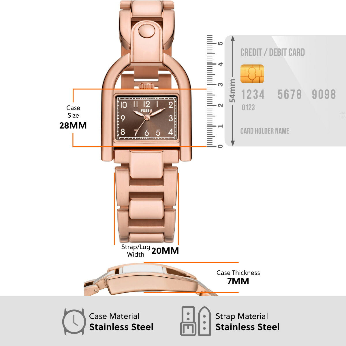 フォッシル FOSSIL 腕時計 レディース HARWELL 三針 ローズゴールドトーン ステンレススチールウォッチ ES5328