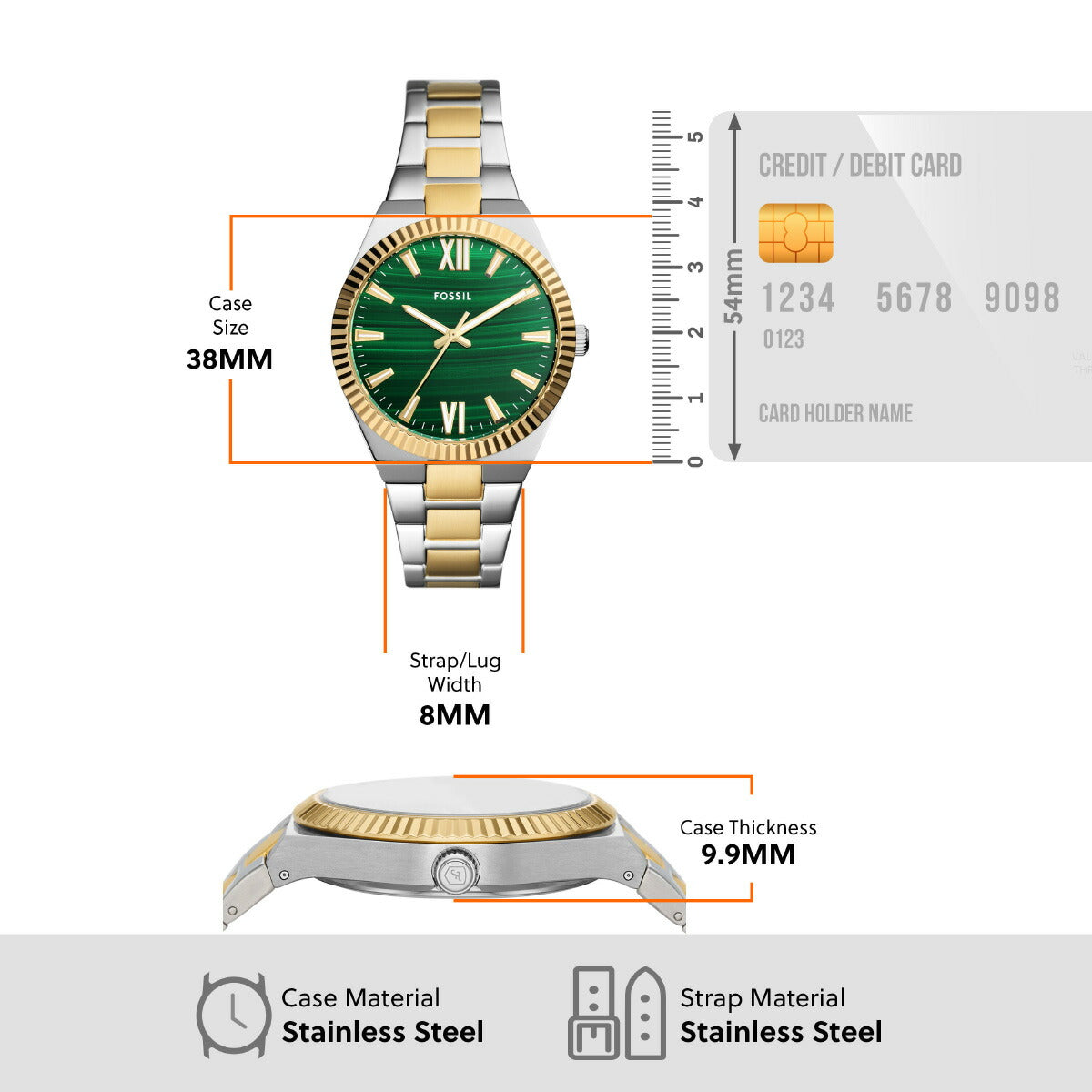 フォッシル FOSSIL 腕時計 レディース SCARLETTE 三針 ツートーン ステンレススチールウォッチ ES5334