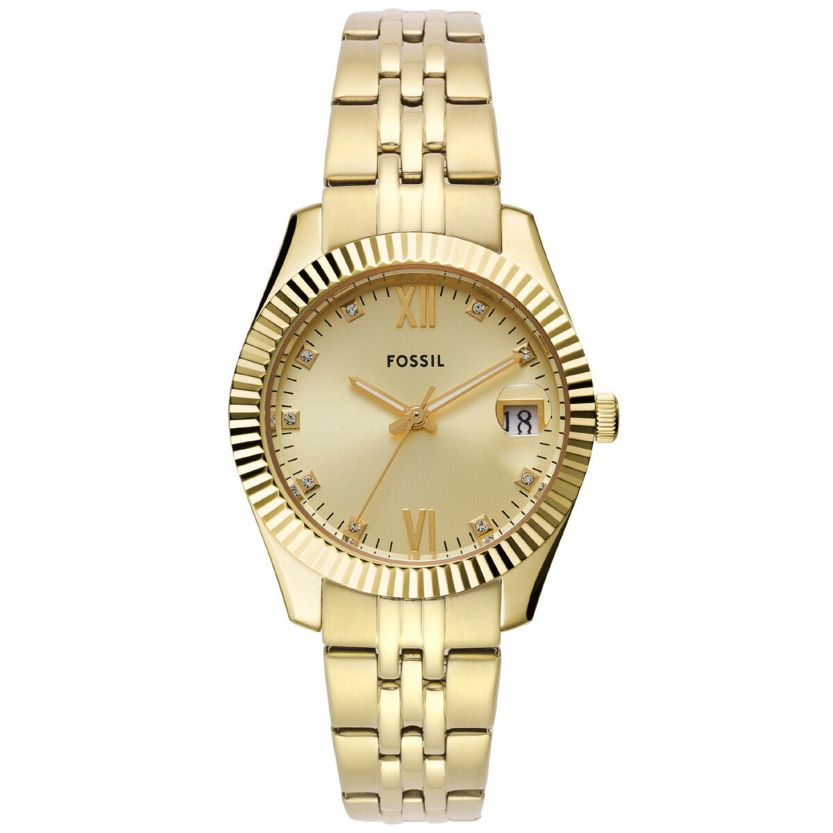 フォッシル FOSSIL 腕時計 レディース SCARLETTE 三針デイト ゴールドトーン ステンレススチールウォッチ ES5338