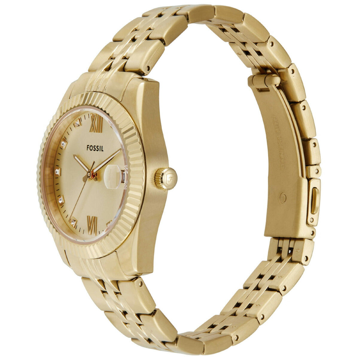 フォッシル FOSSIL 腕時計 レディース SCARLETTE 三針デイト ゴールドトーン ステンレススチールウォッチ ES5338