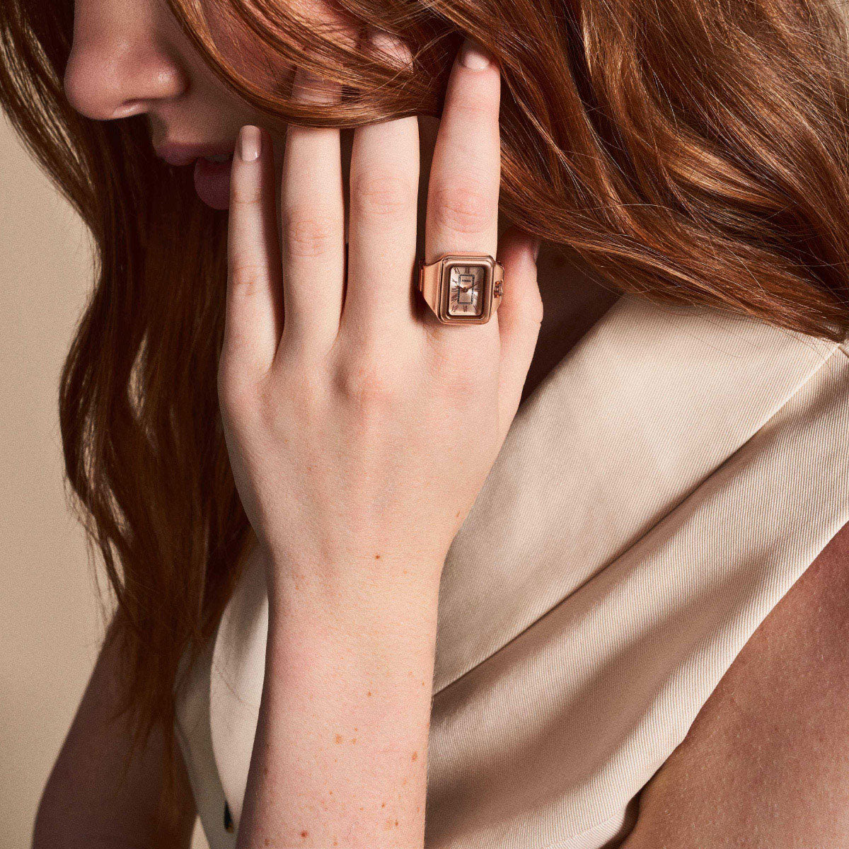 フォッシル FOSSIL リングウォッチ 時計 指輪 レディース RAQUEL 二針 ローズゴールドトーン ステンレススチール ウォッチリング ES5345