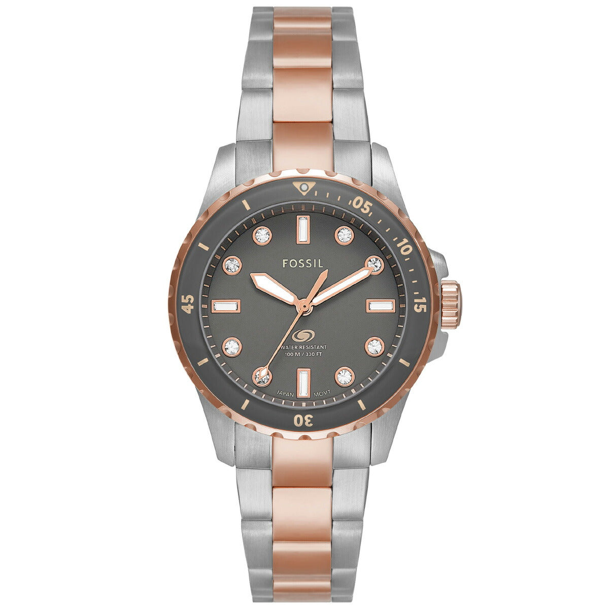 フォッシル FOSSIL 腕時計 レディース FOSSIL BLUE DIVE 三針 ツートーン ステンレススチールウォッチ ES5348