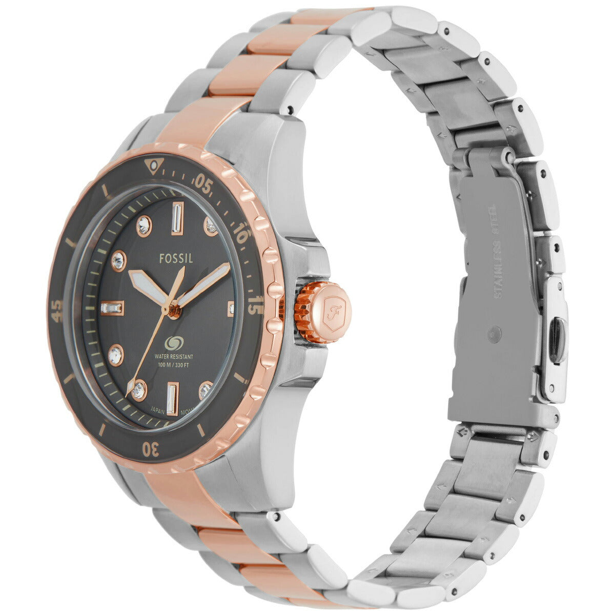 フォッシル FOSSIL 腕時計 レディース FOSSIL BLUE DIVE 三針 ツートーン ステンレススチールウォッチ ES5348