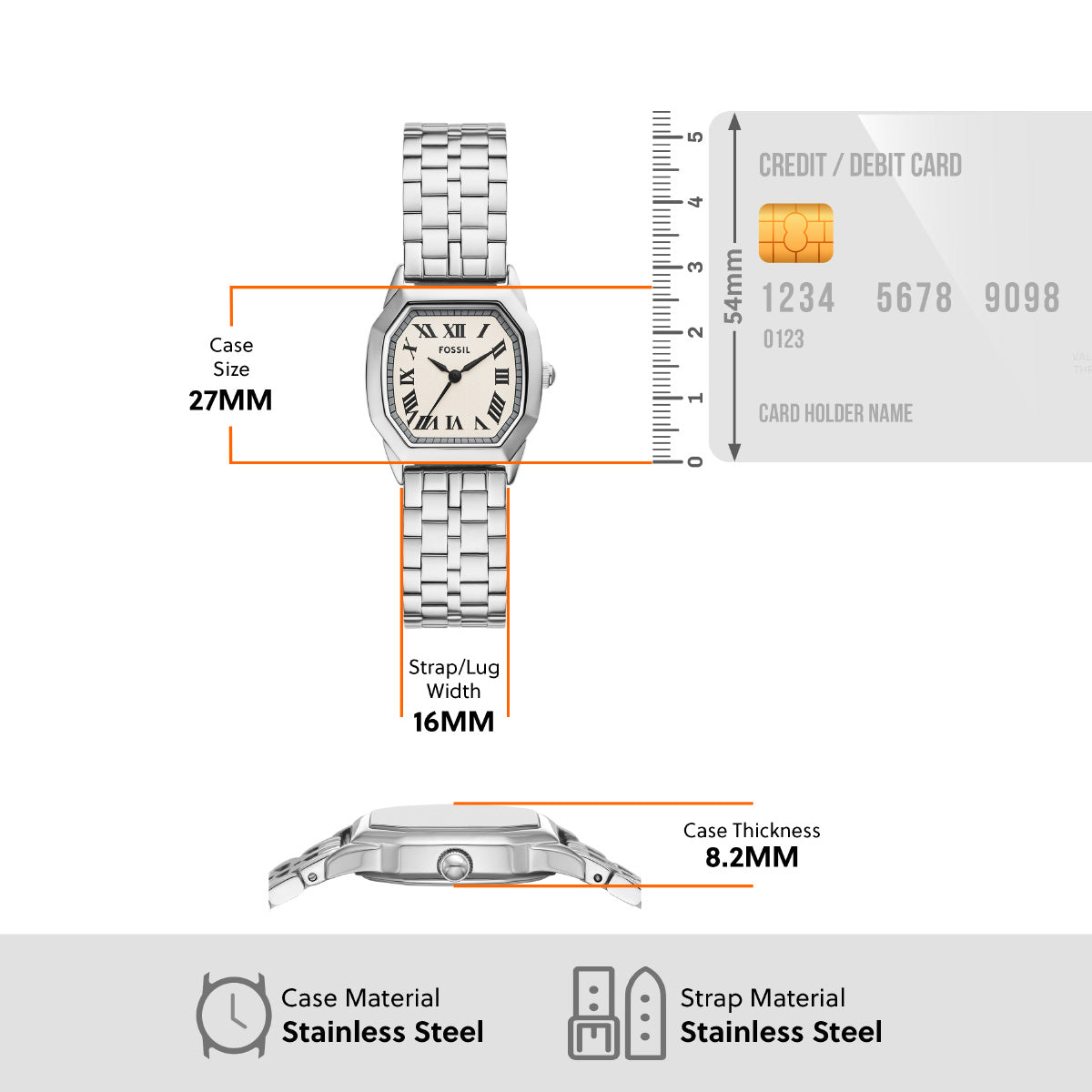 フォッシル FOSSIL 腕時計 レディース HARLOW 三針 ステンレススチールウォッチ ES5363