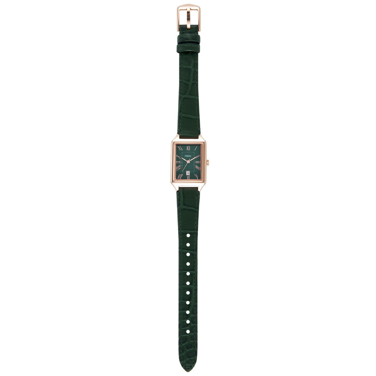 フォッシル FOSSIL 腕時計 レディース RAQUEL 三針デイト グリーンクロコ LiteHide レザーウォッチ ES5366