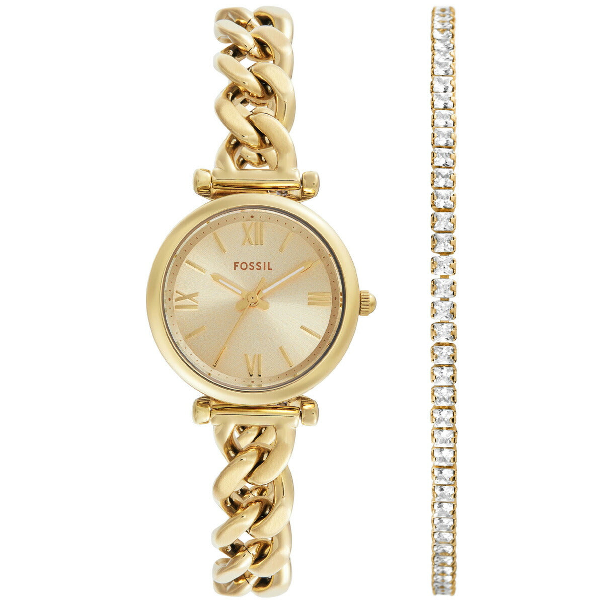 フォッシル FOSSIL 腕時計 レディース CARLIE 三針 ゴールドトーン ステンレススチールウォッチ&ブレスレットセット ES5387SET
