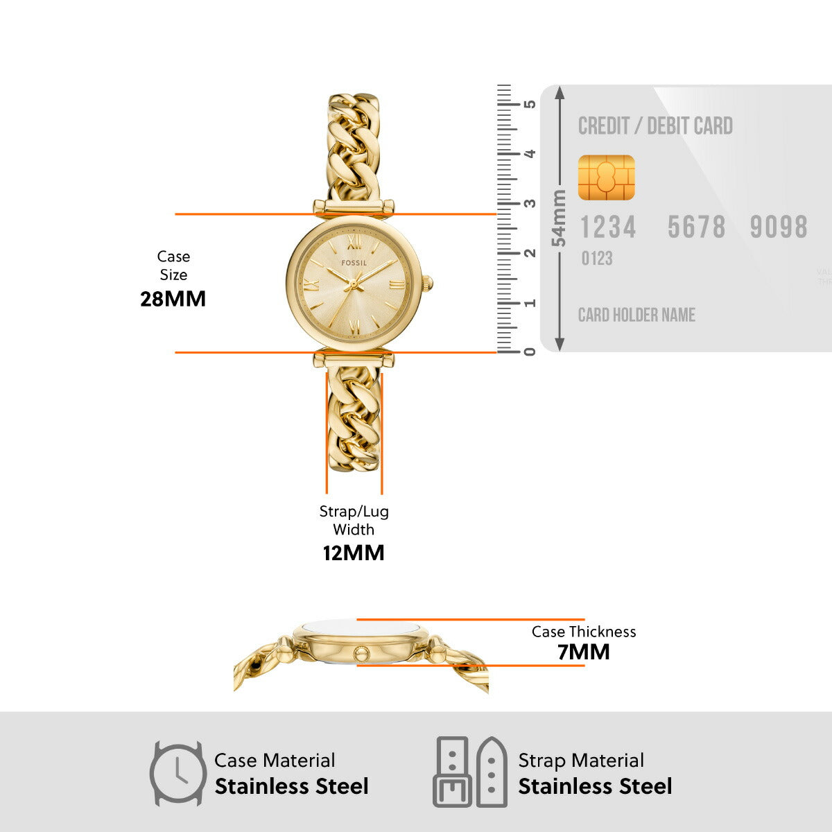 フォッシル FOSSIL 腕時計 レディース CARLIE 三針 ゴールドトーン ステンレススチールウォッチ&ブレスレットセット ES5387SET
