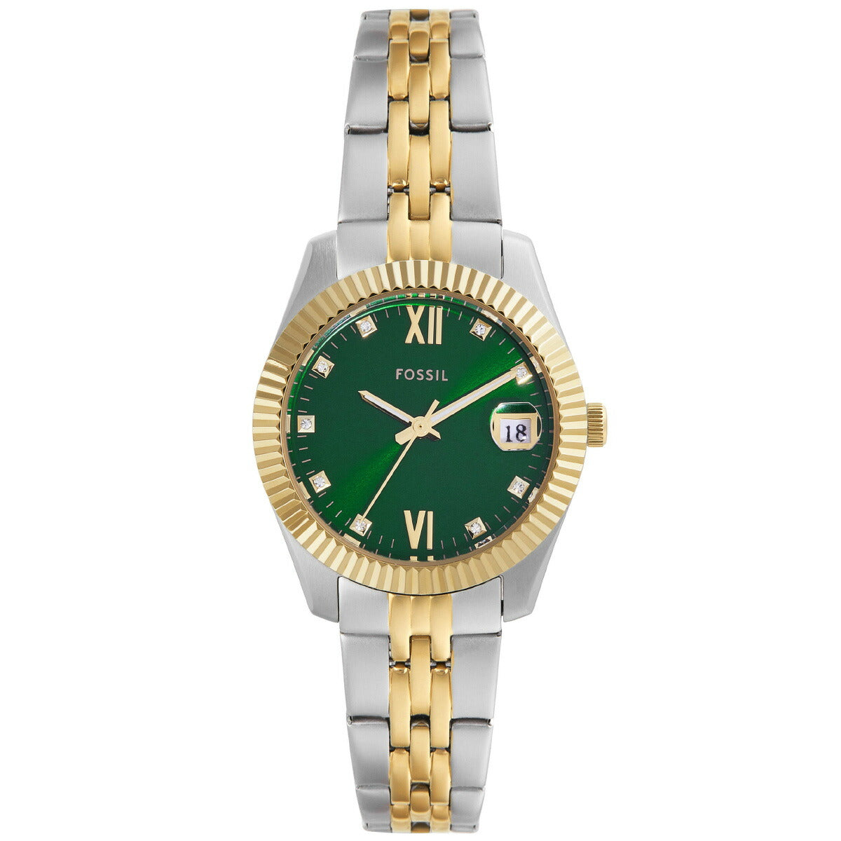 フォッシル FOSSIL 腕時計 レディース SCARLETTE 三針デイト ツートーン ステンレススチールウォッチ ES5388