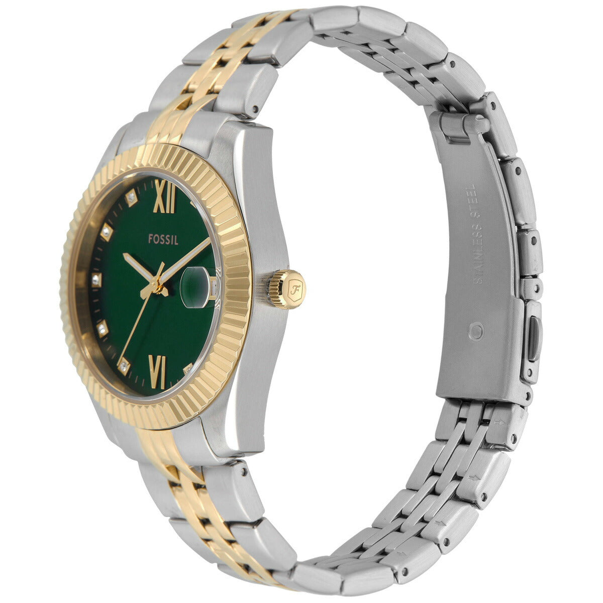 フォッシル FOSSIL 腕時計 レディース SCARLETTE 三針デイト ツートーン ステンレススチールウォッチ ES5388