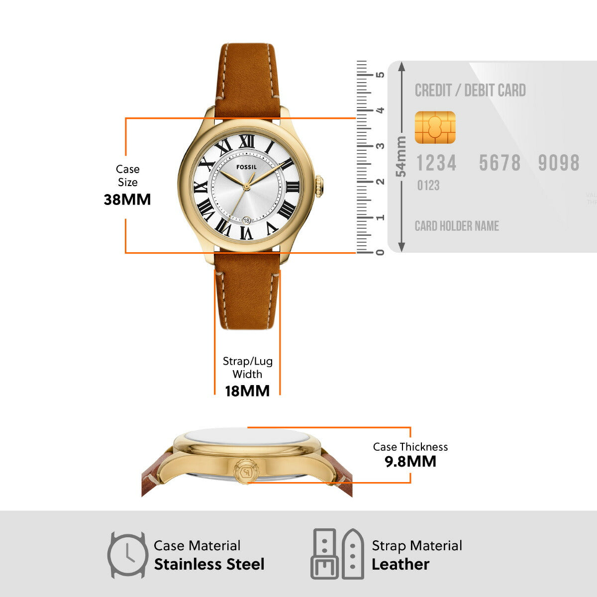 フォッシル FOSSIL 腕時計 レディース GILMORE 三針デイト ツートーン ステンレススチールウォッチ ES5397【2025 新作】
